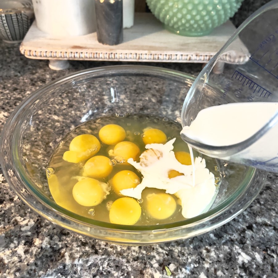 Eggs and 2% milk for Spinach & Feta Egg Bites